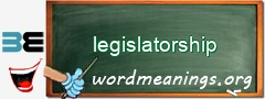 WordMeaning blackboard for legislatorship